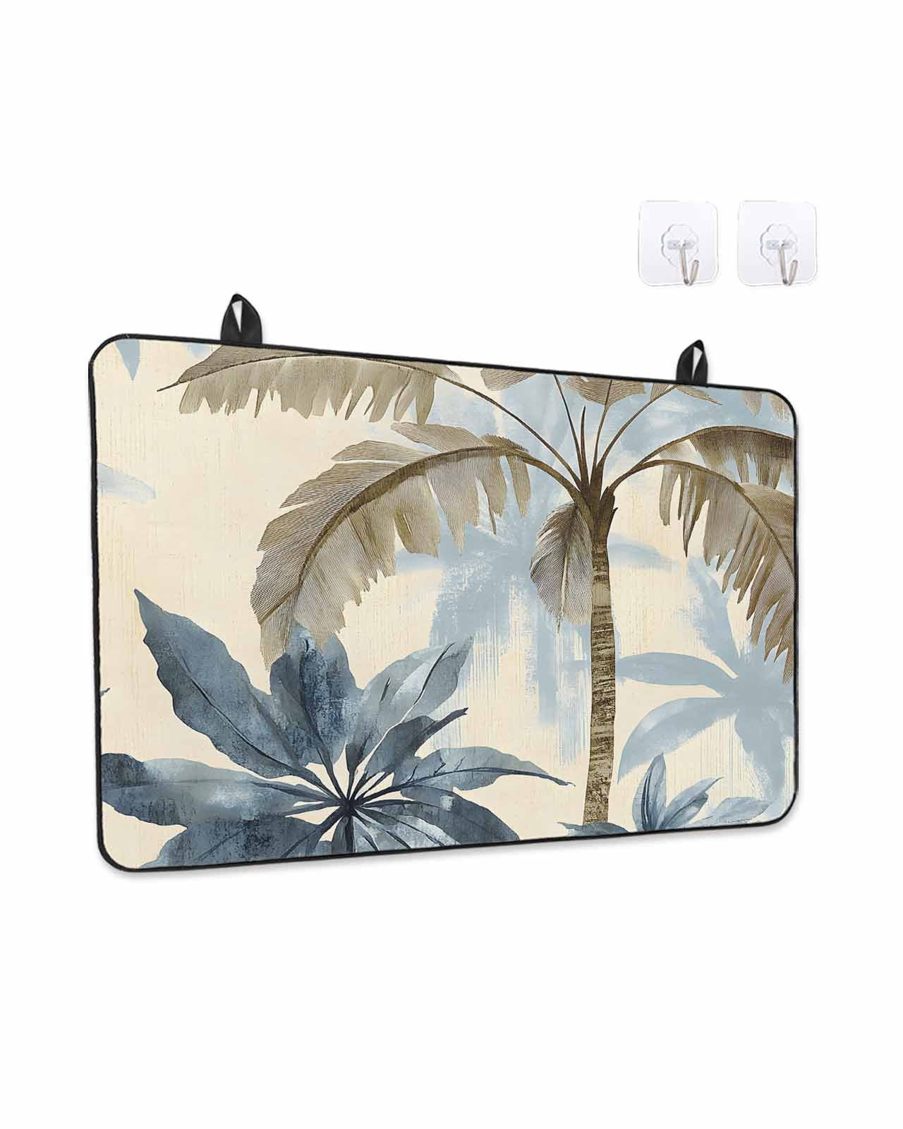Stove Top Covers for Electric Stove, Palm Tree Beach Glass Stovetop Cover Protector, Watercolor Botanical Seaside Induction Cooktop Protector Oven Mat for Kitchen Countertop 24"x21"