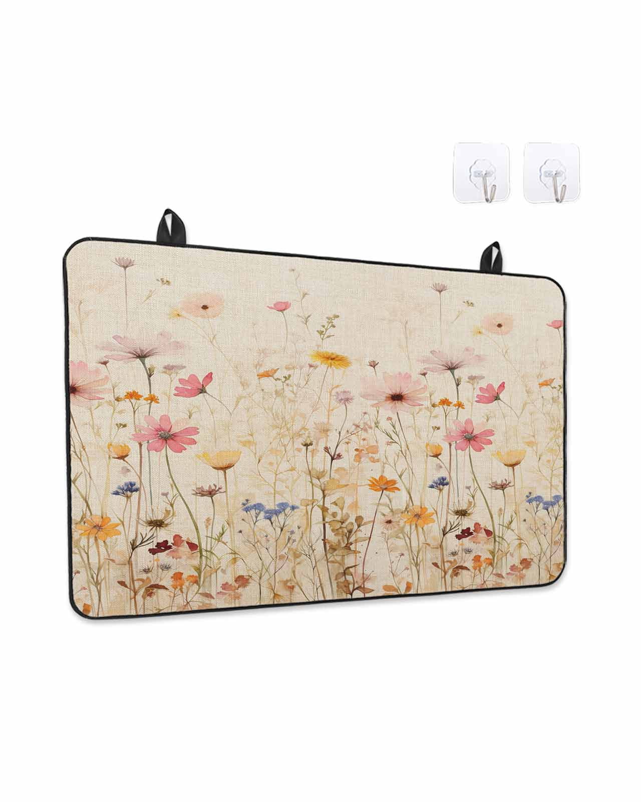 Stove Top Covers for Electric Stove, Pastoral Vintage Botanical Glass Stovetop Cover Protector, Spring Summer Floral Induction Cooktop Protector Oven Mat for Kitchen Countertop 24"x21"