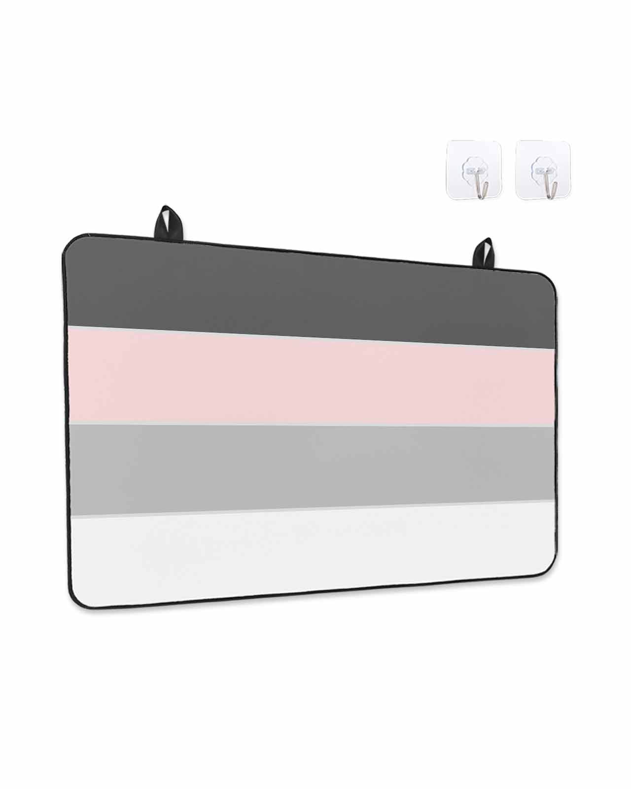 Stove Top Covers for Electric Stove, Pink Grey Striped Glass Stovetop Cover Protector, Farmhouse Modern Induction Cooktop Protector Oven Mat for Kitchen Countertop 31"x24"