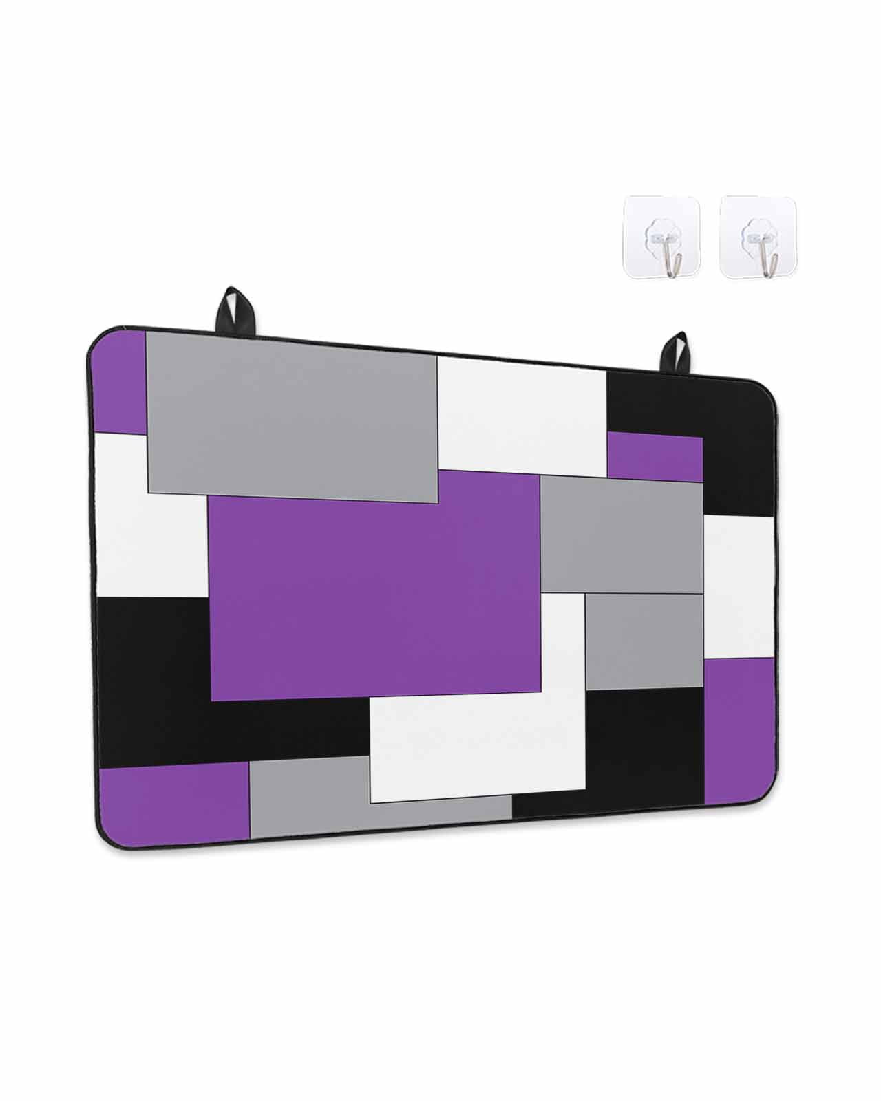 Stove Top Covers for Electric Stove,Purple Grey Black Geometric Glass Stovetop Cover Protector,Middle Century Art Abstract Aesthetics Cooktop Protector Oven Mat for Kitchen Countertop 24"x21"