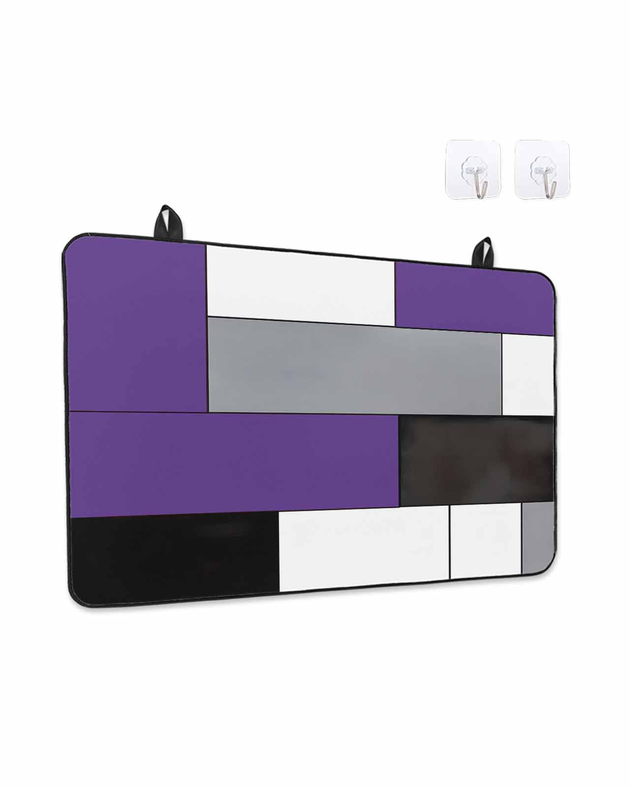 Stove Top Covers for Electric Stove, Purple Grey Glass Stovetop Cover Protector, Modern Purple Geometric Induction Cooktop Protector Oven Mat for Kitchen Countertop 24"x21"