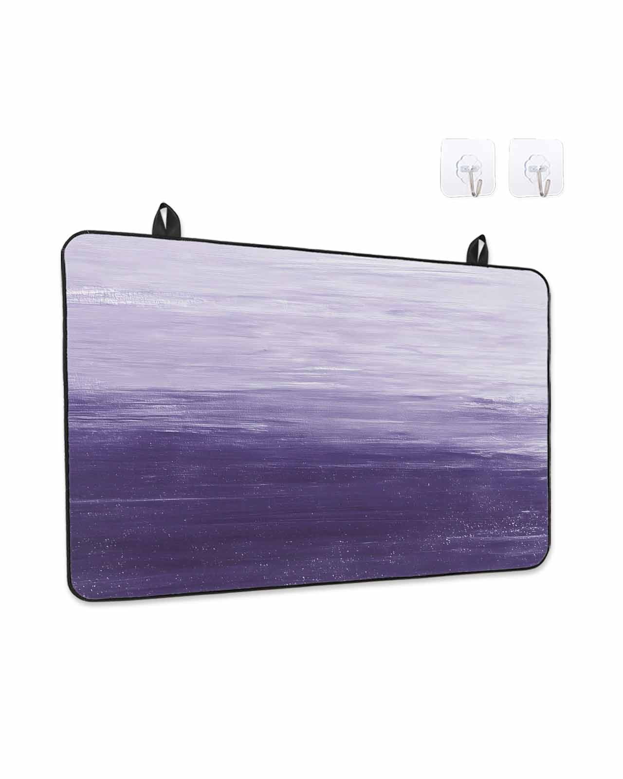 Stove Top Covers for Electric Stove, Purple Ombre Glass Stovetop Cover Protector, Modern Abstract Art Ocean Oil Painting Induction Cooktop Protector Oven Mat for Kitchen Countertop 28.5"x20.5"