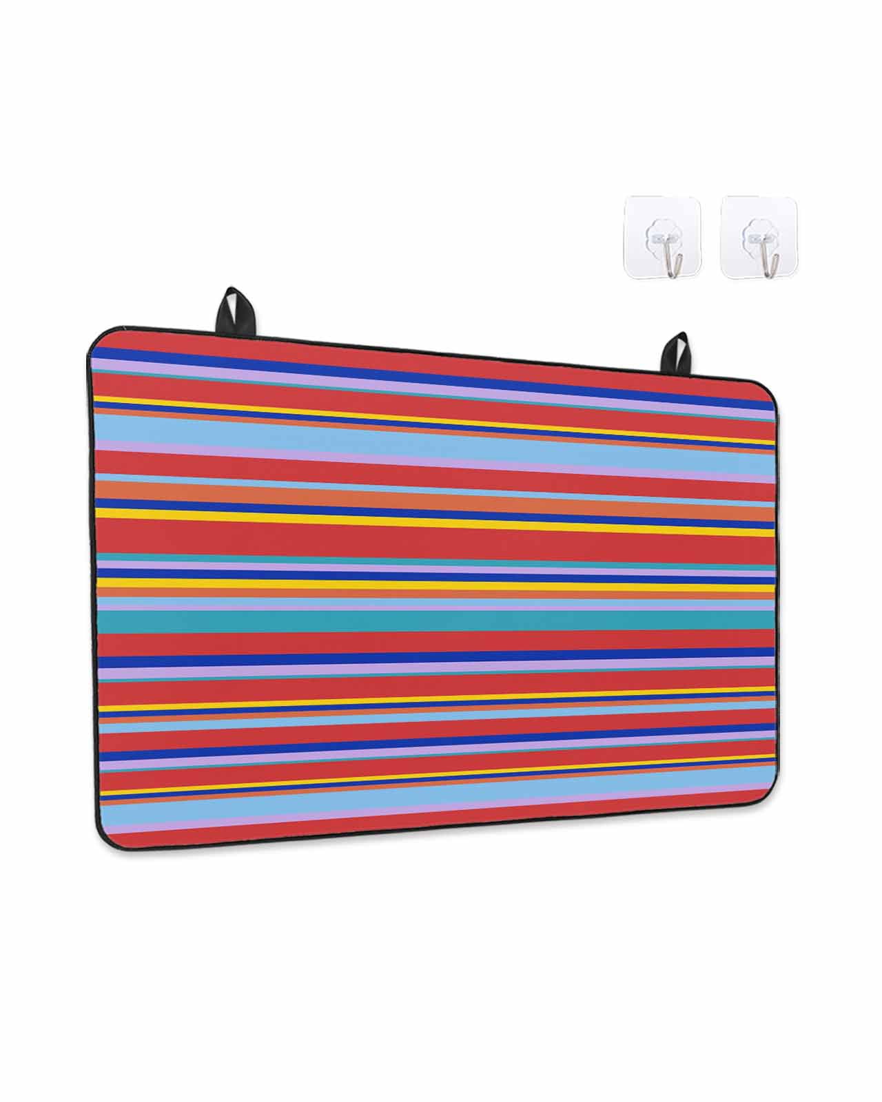 Stove Top Covers for Electric Stove, Rainbow Striped Glass Stovetop Cover Protector, Red Blue Yellow Geometric Abstract Induction Cooktop Protector Oven Mat for Kitchen Countertop 24"x21"