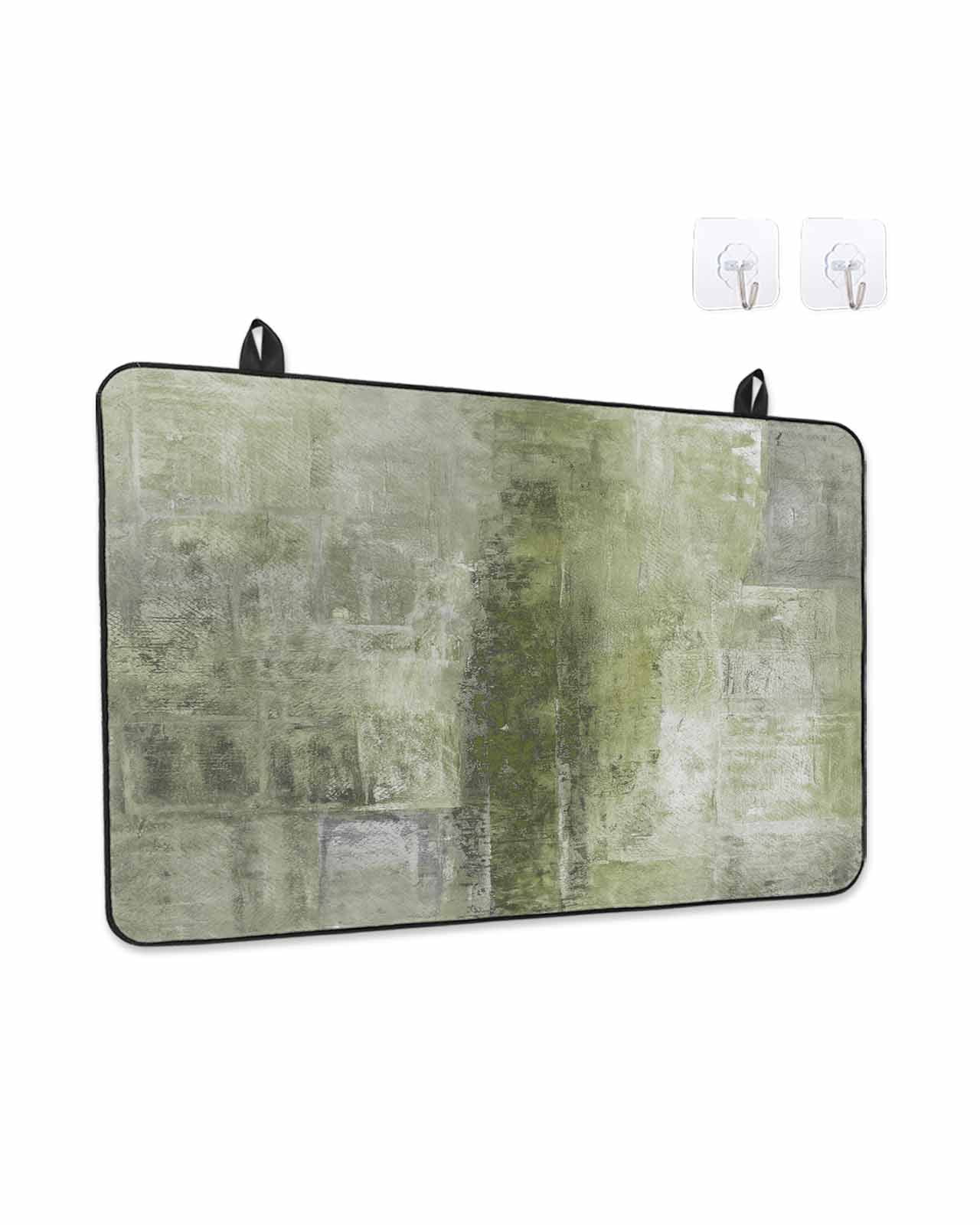 Stove Top Covers for Electric Stove, Sage Green Glass Stovetop Cover Protector, Retro Oil Painting Modern Abstract Art Aesthetics Induction Cooktop Protector Oven Mat for Kitchen Countertop 36"x21"