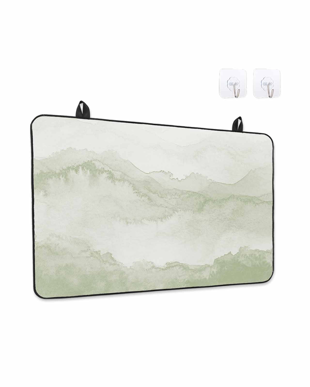 Stove Top Covers for Electric Stove, Sage Green Ombre Mountain Glass Stovetop Cover Protector, Nature Abstract Art Marble Induction Cooktop Protector Oven Mat for Kitchen Countertop 24"x21"