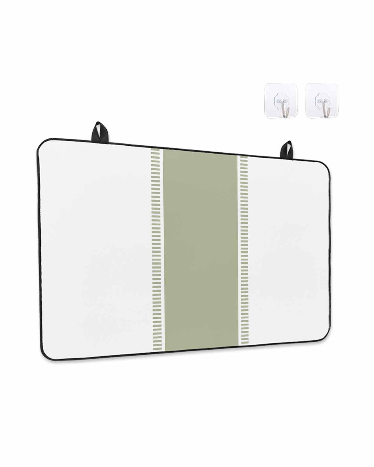 Stove Top Covers for Electric Stove, Sage Green Striped Glass Stovetop Cover Protector, Modern Geometric Abstract Art Induction Cooktop Protector Oven Mat for Kitchen Countertop 24"x21"