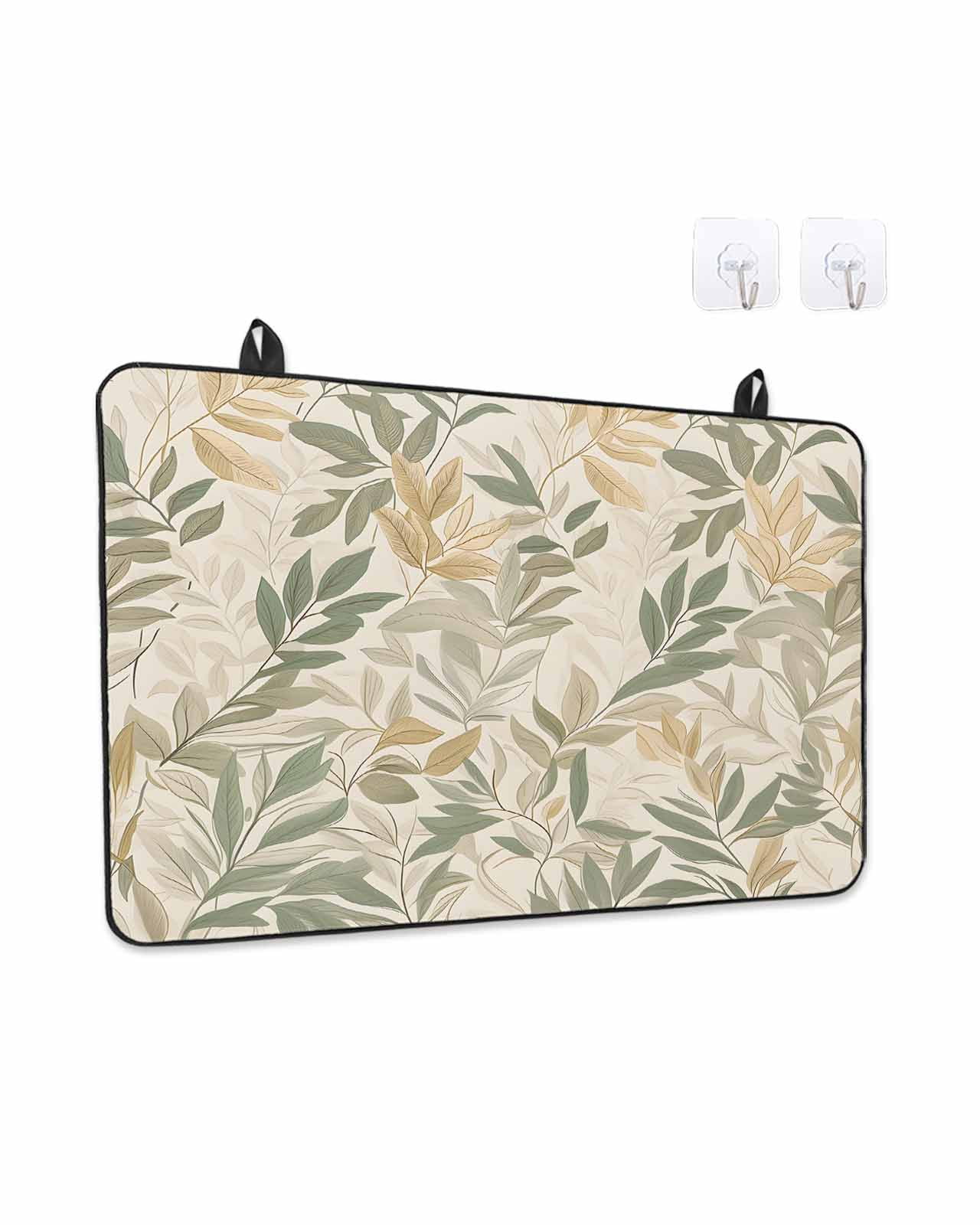 Stove Top Covers for Electric Stove, Sage Green Yellow Botanical Glass Stovetop Cover Protector, Vintage Spring Summer Induction Cooktop Protector Oven Mat for Kitchen Countertop 24"x21"