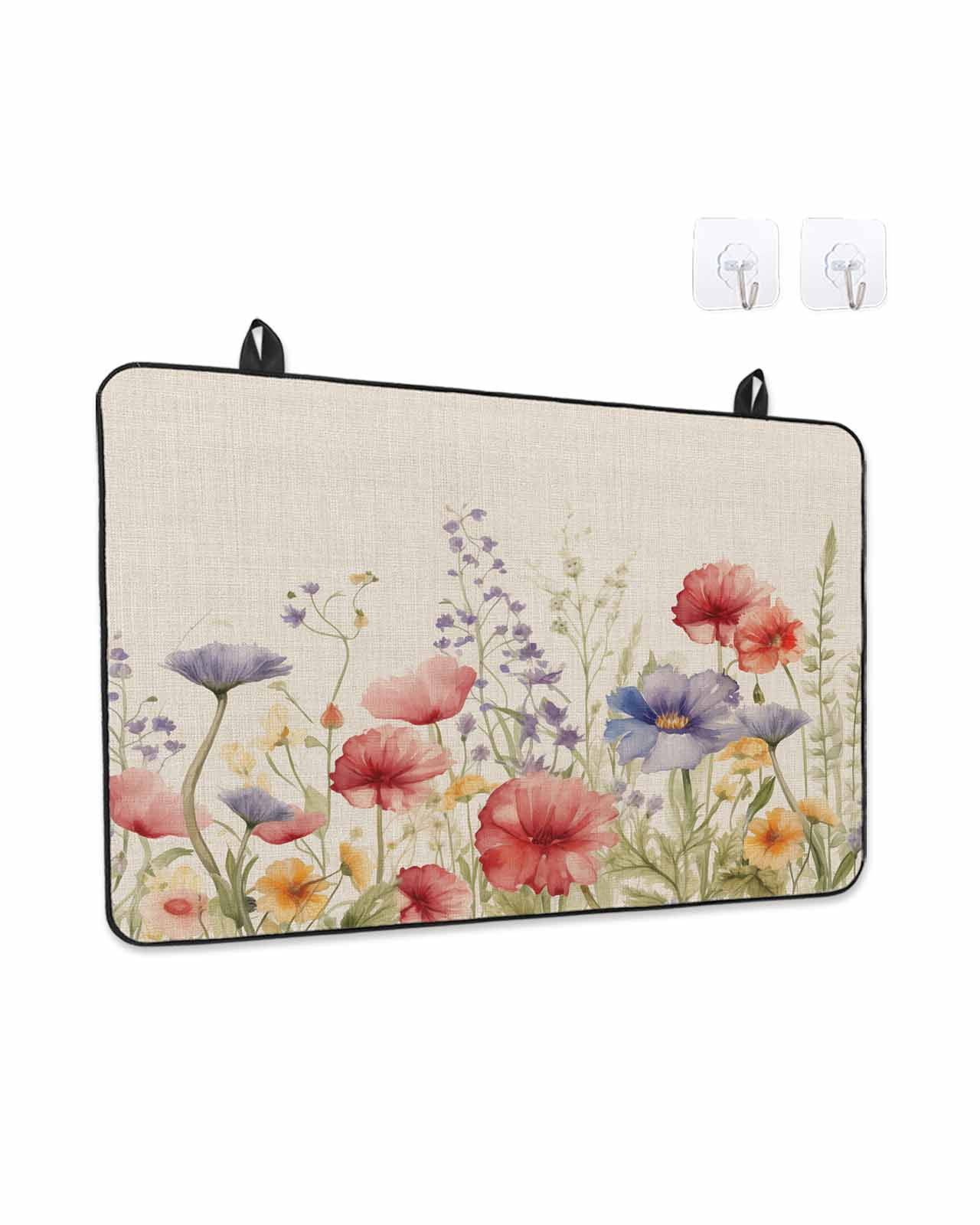 Stove Top Covers for Electric Stove, Spring Floral Glass Stovetop Cover Protector, Colorful Summer Botanical Flowers Vintage Induction Cooktop Protector Oven Mat for Kitchen Countertop 24"x21"