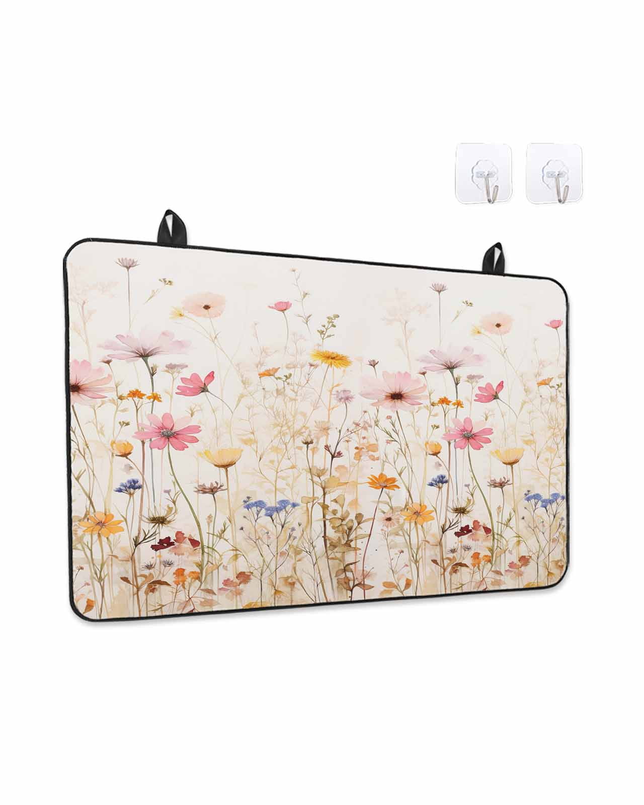 Stove Top Covers for Electric Stove, Spring Floral Glass Stovetop Cover Protector, Pastoral Botanical Summer Flowers Vintage Induction Cooktop Protector Oven Mat for Kitchen Countertop 24"x21"