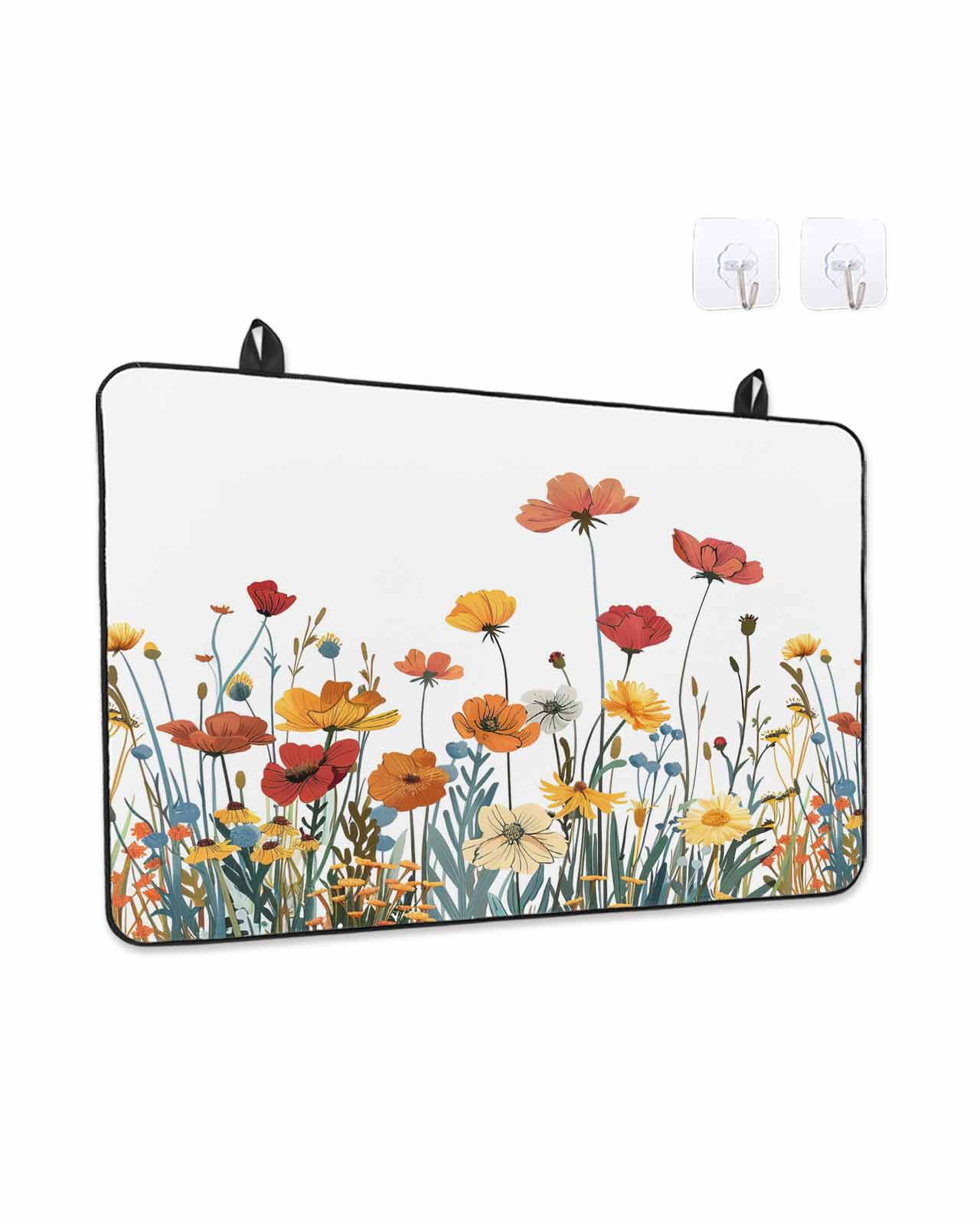 Stove Top Covers for Electric Stove, Spring Floral Glass Stovetop Cover Protector, Watercolor Elegant Botanical Summer Induction Cooktop Protector Oven Mat for Kitchen Countertop 24"x21"