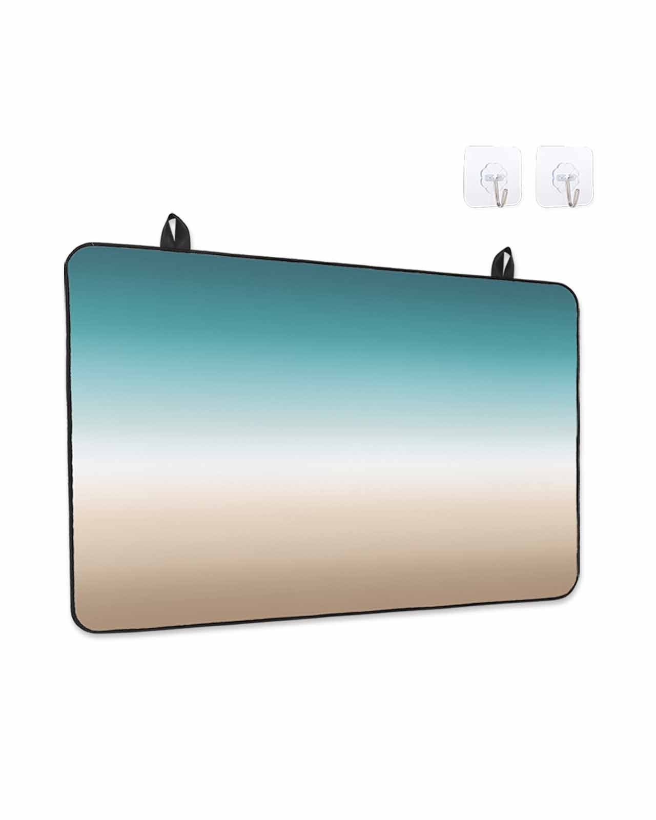 Stove Top Covers for Electric Stove,Teal Beige Ombre Cream Glass Stovetop Cover Protector,Modern Turquoise Abstract Art Aesthetics Induction Cooktop Protector Oven Mat for Kitchen Countertop 24"x21"