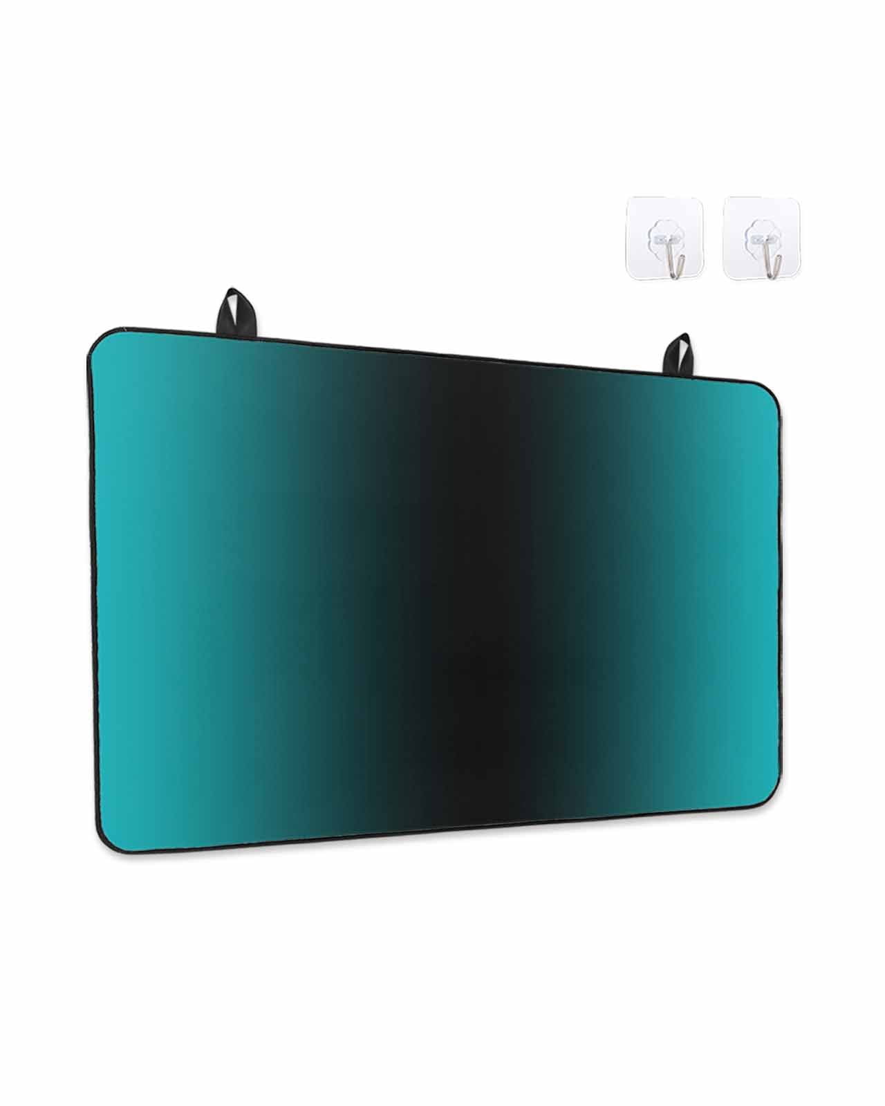 Stove Top Covers for Electric Stove, Teal Black Ombre Glass Stovetop Cover Protector, Gradient Contemporary Abstract Art Induction Cooktop Protector Oven Mat for Kitchen Countertop 36"x21"