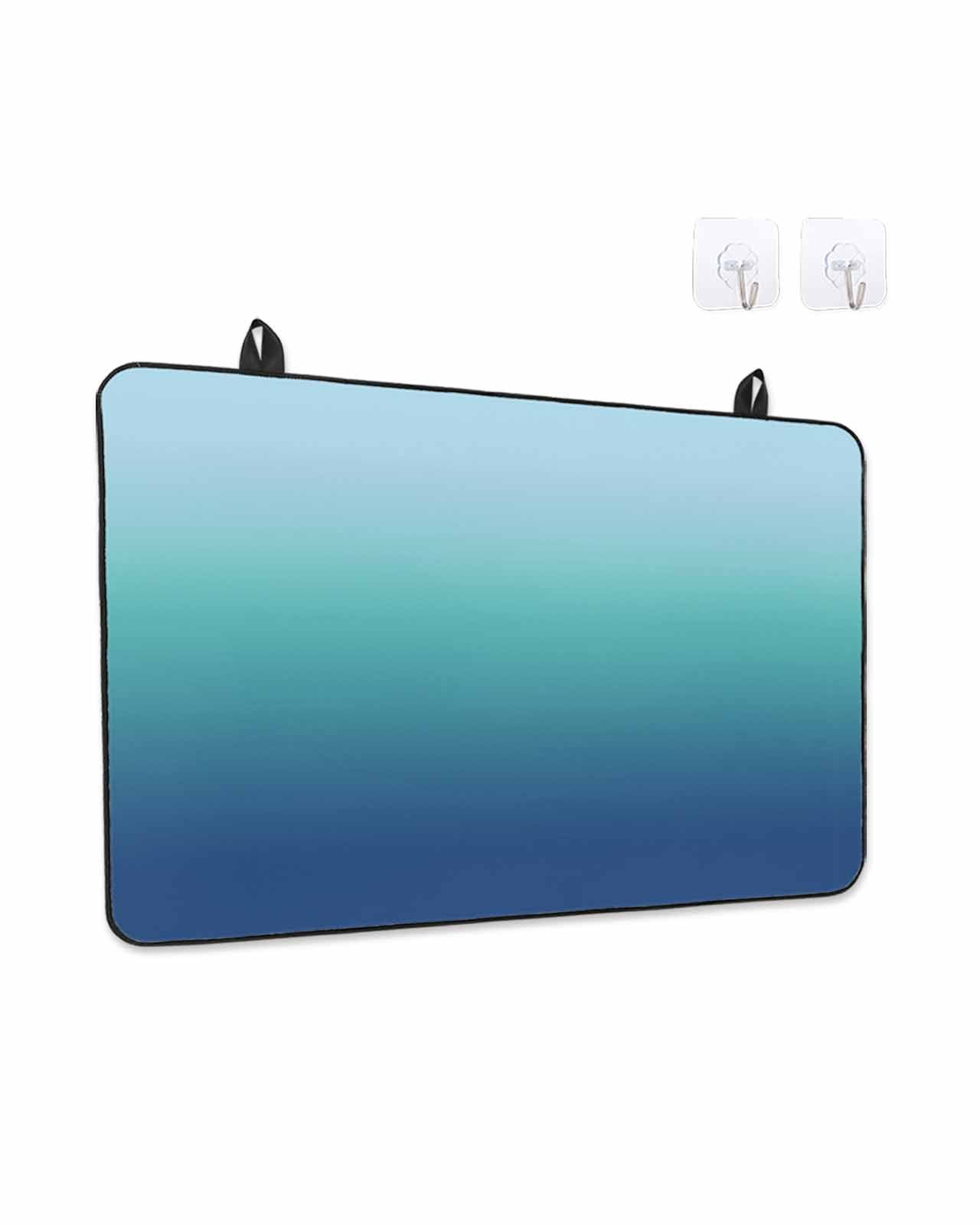 Stove Top Covers for Electric Stove, Teal Blue Ombre Glass Stovetop Cover Protector, Modern Abstract Art Gradient Aesthetics Induction Cooktop Protector Oven Mat for Kitchen Countertop 24"x21"