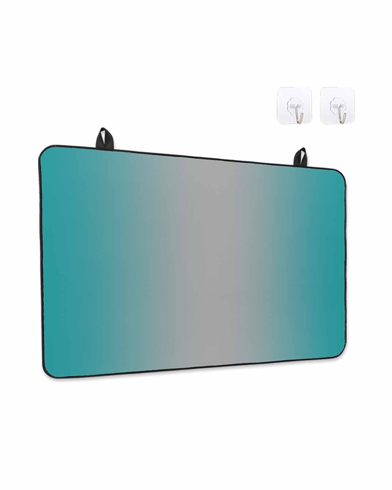 Stove Top Covers for Electric Stove, Teal Grey Ombre Glass Stovetop Cover Protector, Gradient Contemporary Abstract Art Induction Cooktop Protector Oven Mat for Kitchen Countertop 31"x24"