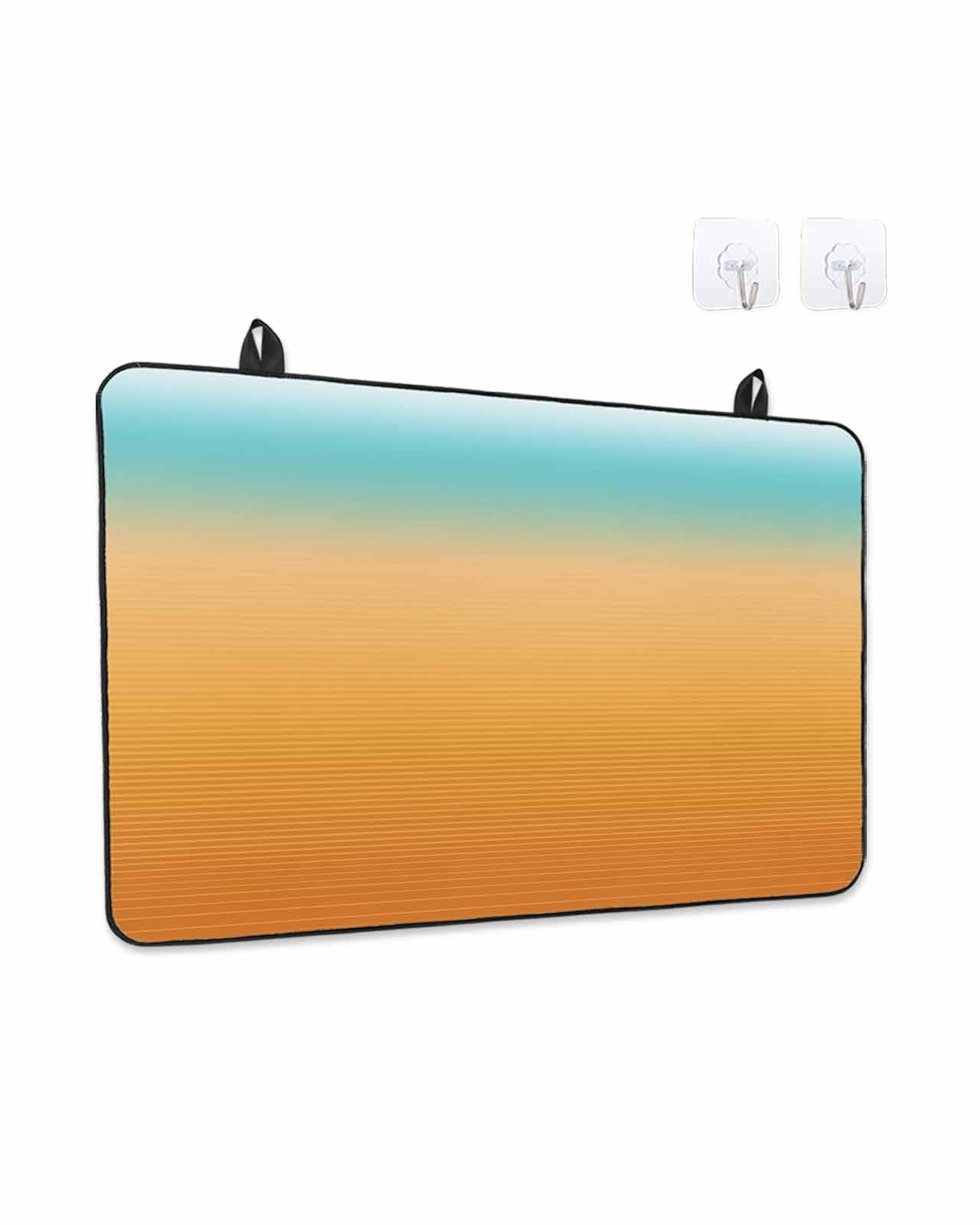 Stove Top Covers for Electric Stove, Teal Orange Ombre Glass Stovetop Cover Protector, Modern Geometric Striped Abstract Art Induction Cooktop Protector Oven Mat for Kitchen Countertop 24"x21"