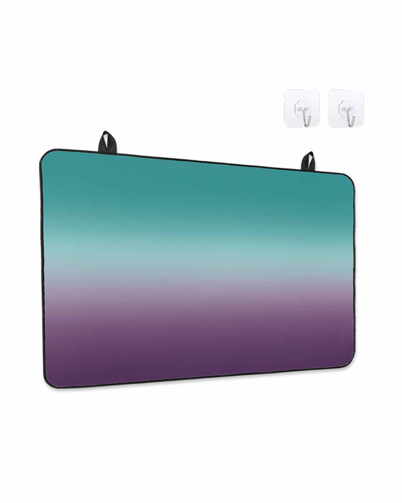 Stove Top Covers for Electric Stove, Teal Purple Ombre Glass Stovetop Cover Protector, Turquoise Gradient Modern Abstract Art Induction Cooktop Protector Oven Mat for Kitchen Countertop 31"x24"