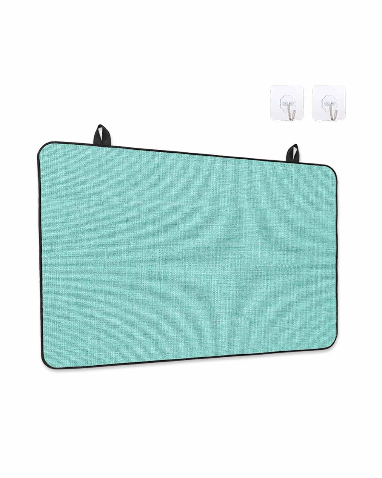 Stove Top Covers for Electric Stove, Turquoise Burlap Texture Kitchen Glass Ceramic Electric Cooktop Covers 24"x21", Farmhouse Vintage Aqua HeatResistant Oven/Countertop/Dishwasher/Sink Protector
