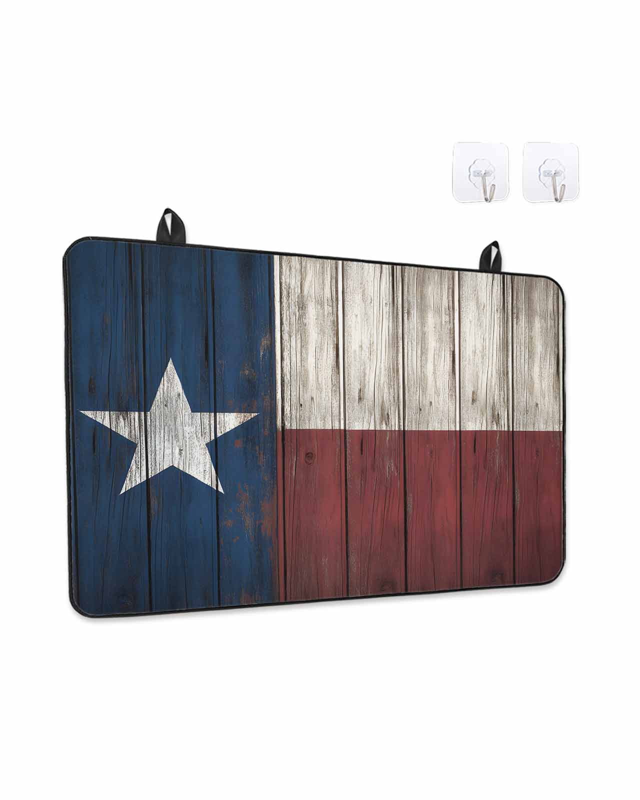 Stove Top Covers for Electric Stove, Vintage Star Country Glass Stovetop Cover Protector, American Flag Blue Red Induction Cooktop Protector Oven Mat for Kitchen Countertop 24"x21"