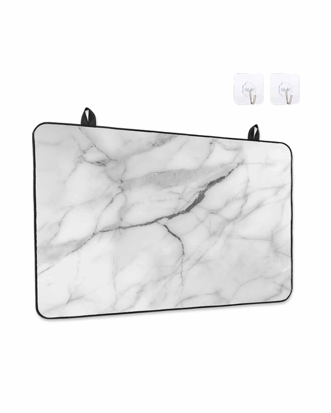 Stove Top Covers for Electric Stove, White Marble Glass Stovetop Cover Protector, Modern Geometric Abstract Minimalist Crack Induction Cooktop Protector Oven Mat for Kitchen Countertop 24"x21"