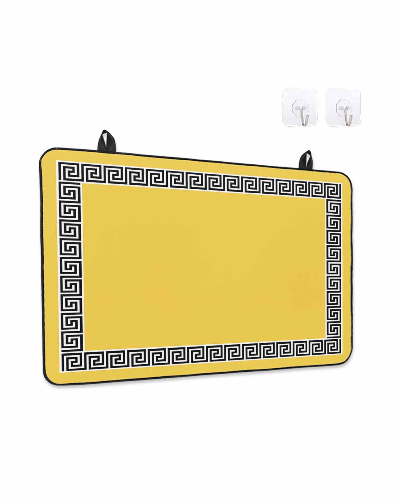 Stove Top Covers for Electric Stove, Yellow Glass Stovetop Cover Protector, Black White Modern Geometric Abstract Art Induction Cooktop Protector Oven Mat for Kitchen Countertop 24"x21"