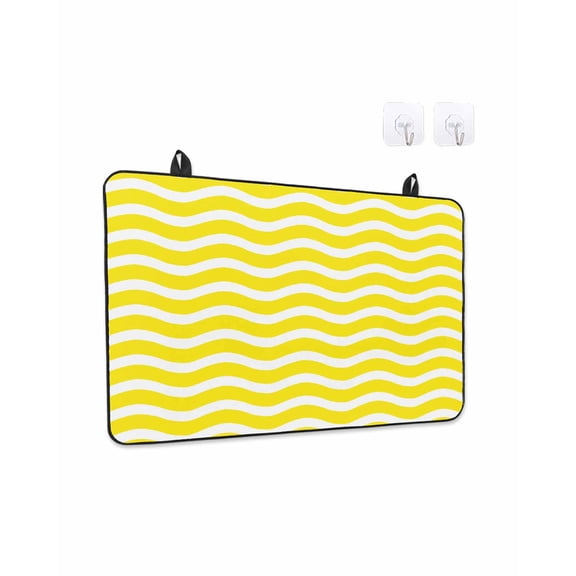 Stove Top Covers for Electric Stove, Yellow Moire Kitchen Glass Ceramic Electric Cooktop Covers 24"x21", Water Ripple Stripe Farmhouse HeatResistant Oven/Countertop/Dishwasher/Sink Protector
