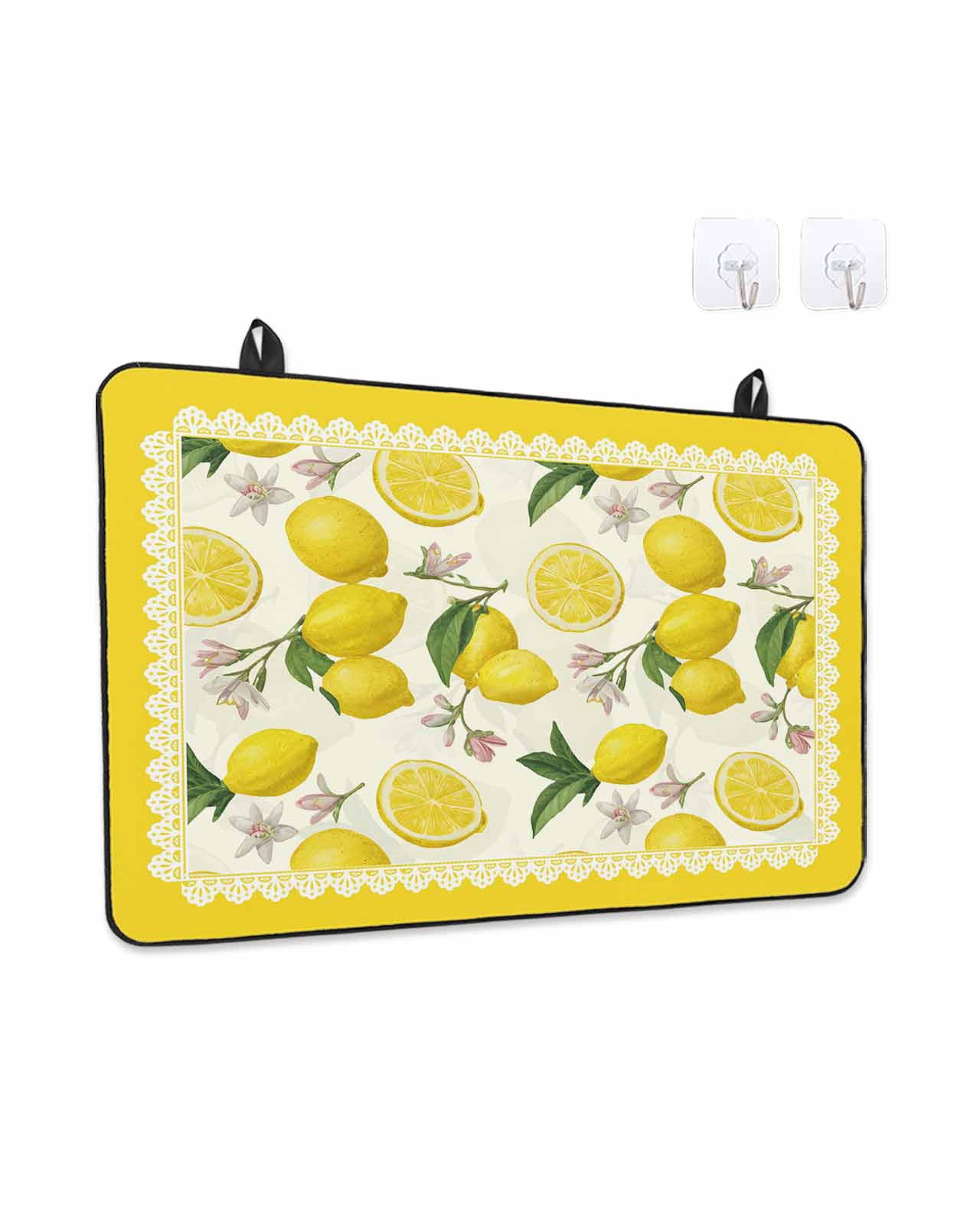 Stove Top Covers for Electric Stove, Yellow Summer Lemon Glass Stovetop Cover Protector, Summer Botanical Watercolor Induction Cooktop Protector Oven Mat for Kitchen Countertop 24"x21"