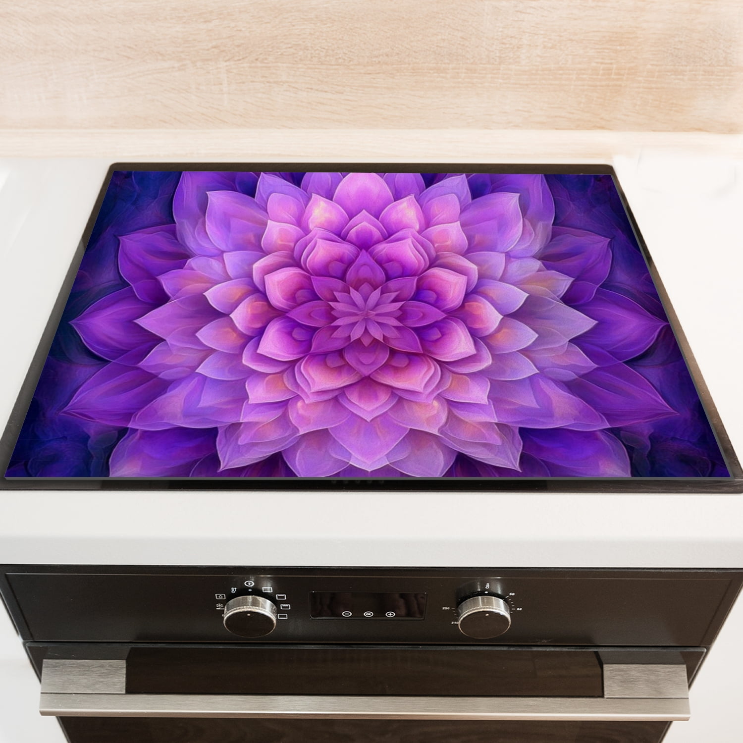 Stove Top Covers for Electric Stoves, Fantasy Mystery Purple Mandala Non-slip Heat Resistant Protector Mat, Stylish Kitchen Decor Pad for Kitchen RV (28×20 Inch)