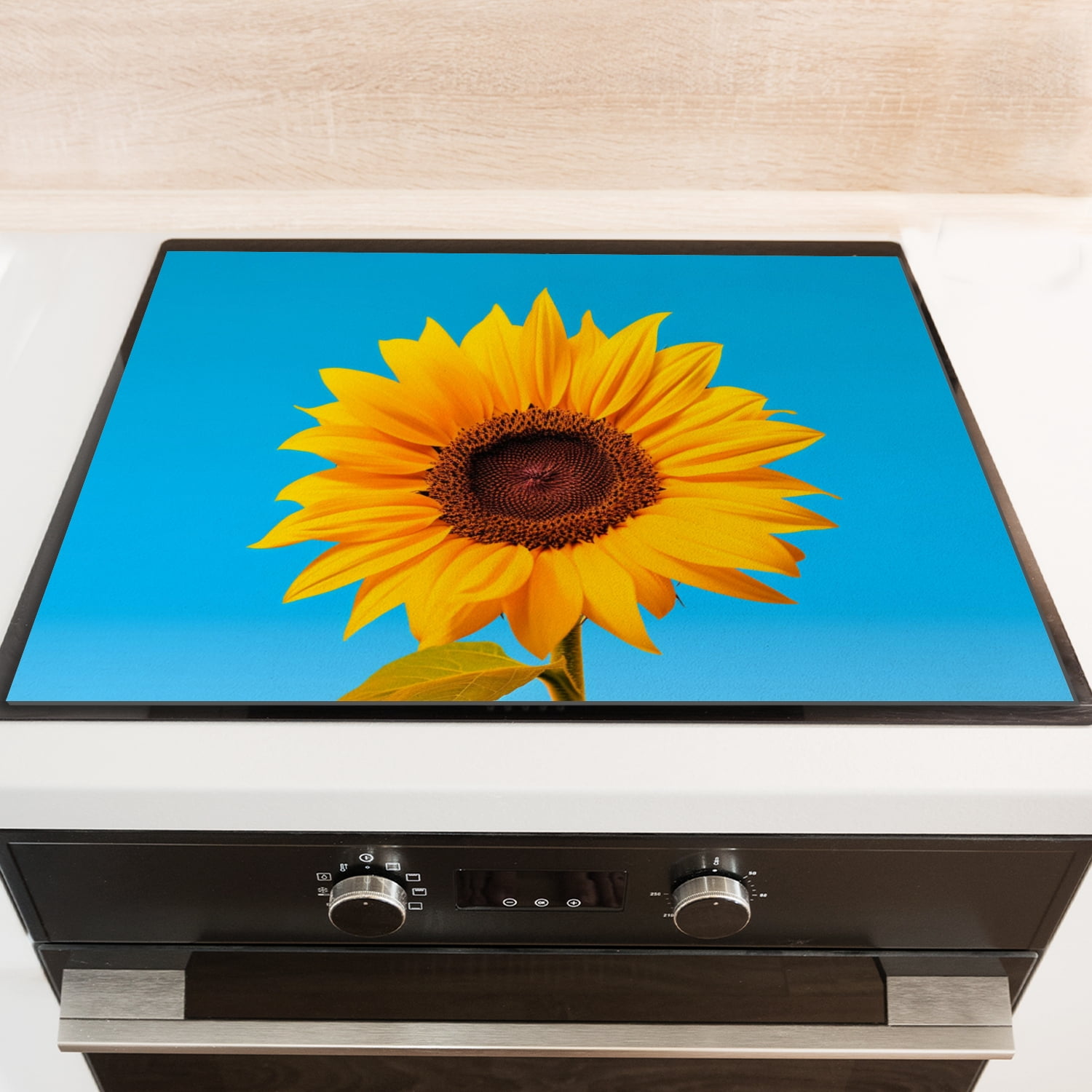 Stove Top Covers for Gas Burners, Sunflower on Blue Sky Print Foldable Stove Mat, Waterproof Oven Covers, Decorative Induction Mat for Kitchen RV (28×20 Inch)