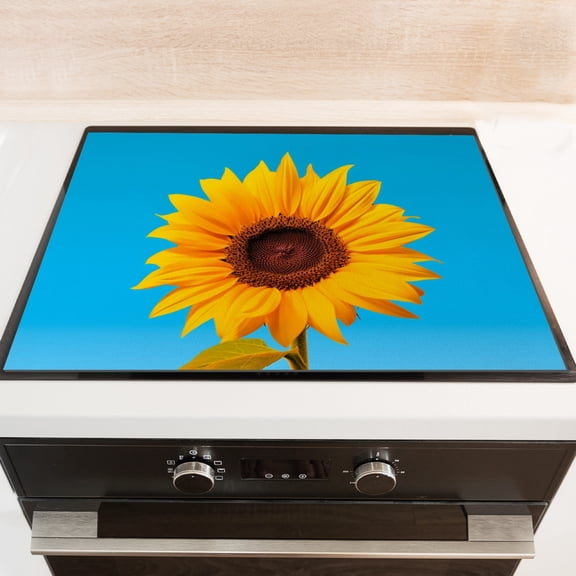Stove Top Covers for Gas Burners, Sunflower on Blue Sky Print Foldable Stove Mat, Waterproof Oven Covers, Decorative Induction Mat for Kitchen RV (2820 Inch)