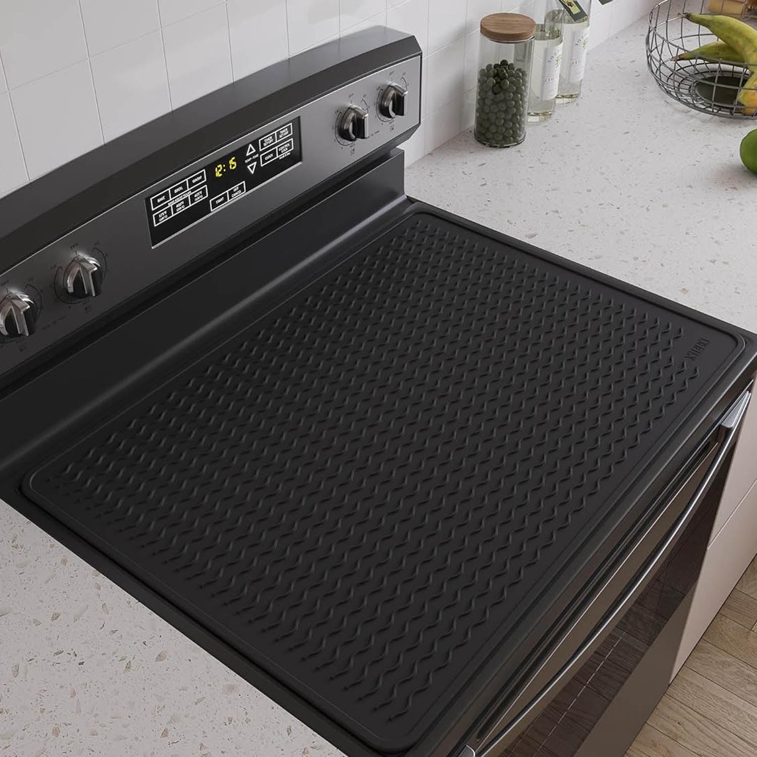 Stove Top Covers, Heavy Duty Silicone Glass Protector, Heat Resistant Mat