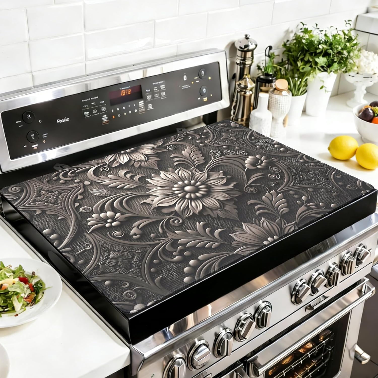 Stove Top Covers for Electric Stove, Glass Cooktop Protector Heat Resistant Stovetop Mat for Kitchen Decor 28 x 20 Inch