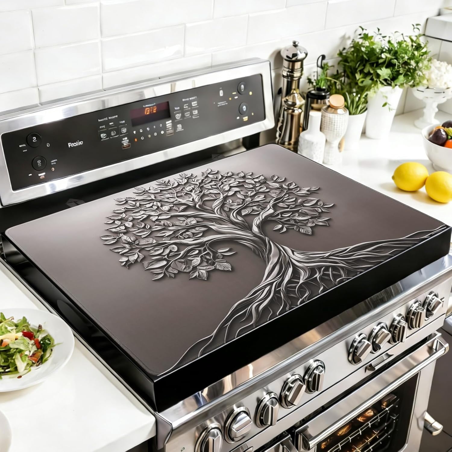 Stove Top Covers for Electric Stove, Glass Cooktop Protector Heat Resistant Stovetop Mat for Kitchen Decor 28 x 20 Inch