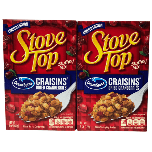 Stove Top Craisins Dried Cranberries Stuffing Mix Limited Edition, 6 oz Box - 2 Pack