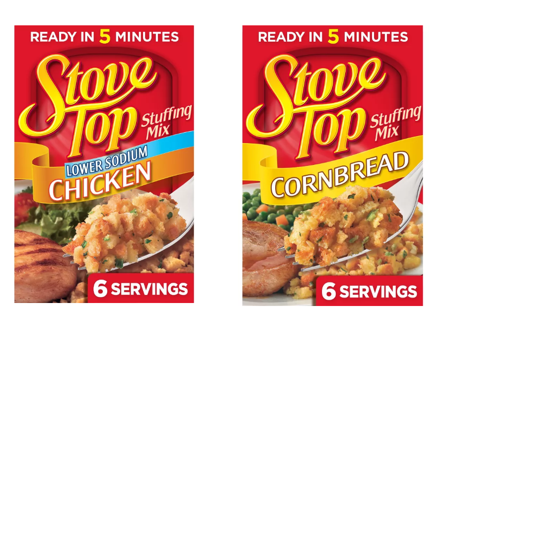 Stove Top Lower Sodium Stuffing Mix for Chicken 6oz&Stove Top Cornbread