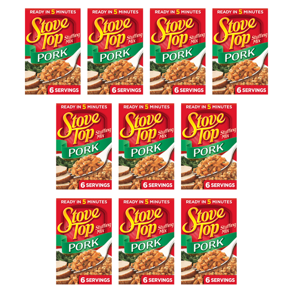 Stove Top Pork Stuffing Mix Side Dish, 6 oz Box (Pack of 10)