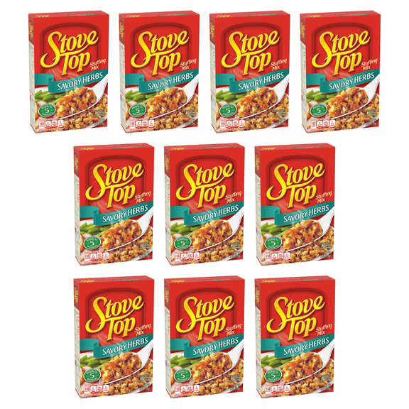 Stove Top Savory Herbs Stuffing Mix Side Dish, 6 oz Box (Pack of 10)