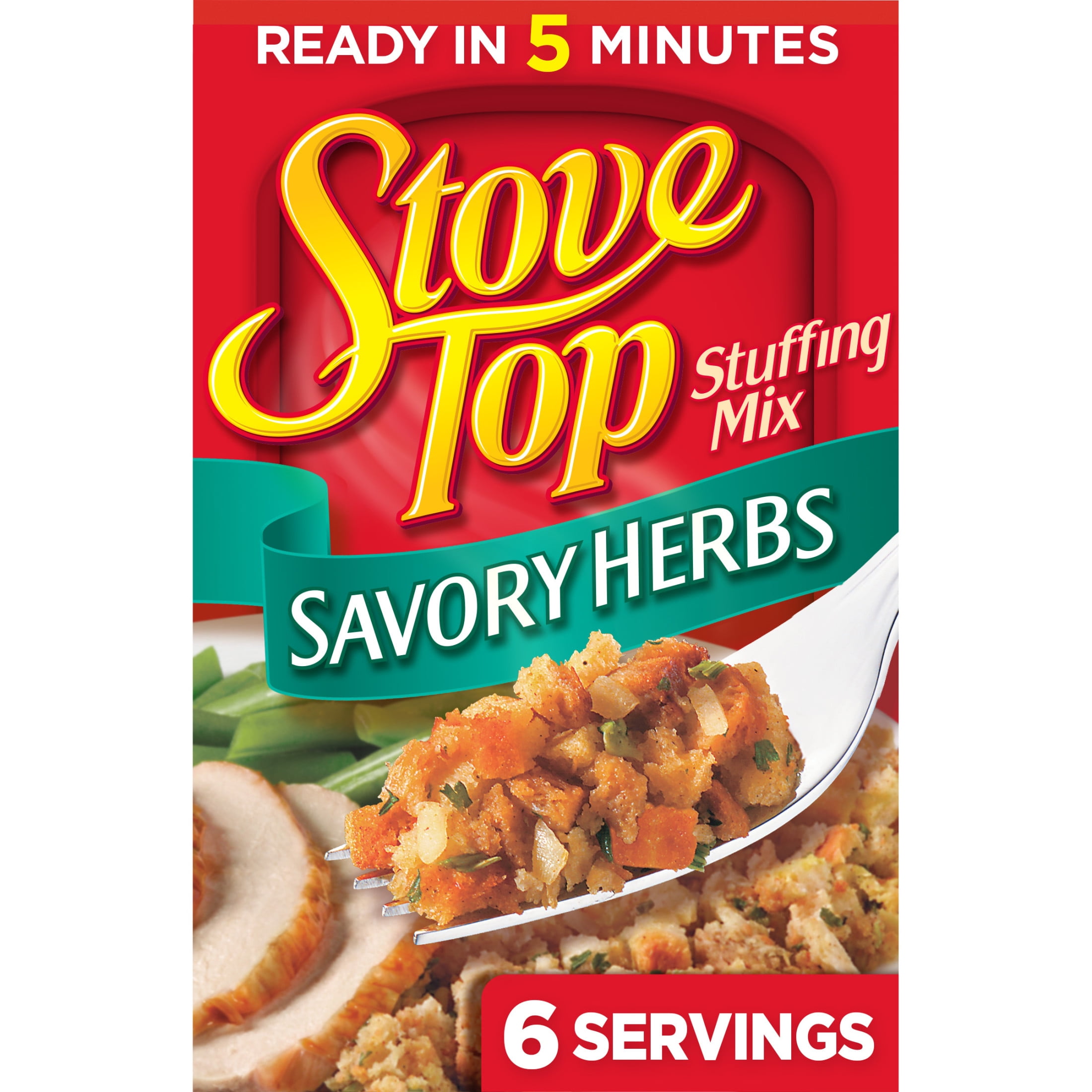 Stove Top Savory Herbs Stuffing Mix Side Dish, 6 oz Box (Pack of 8)