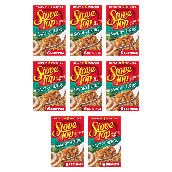 Stove Top Savory Herbs Stuffing Mix Side Dish, 6 oz Box (Pack of 8)