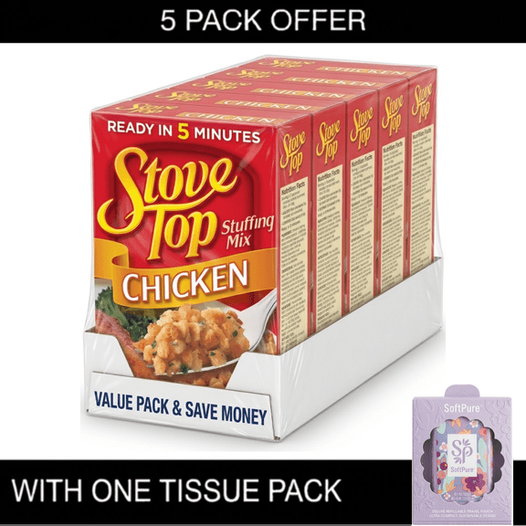 Stove Top Stuffing Mix, 1 Box, for Dinner Sides and Thanksgiving Dinner, Chicken, 6 oz Boxes