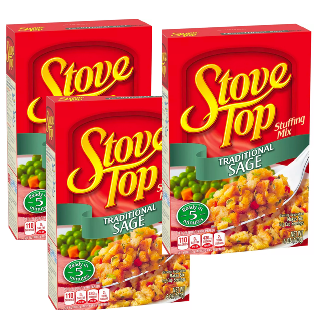 Stove Top Traditional Sage Stuffing Mix 6oz pack of 3