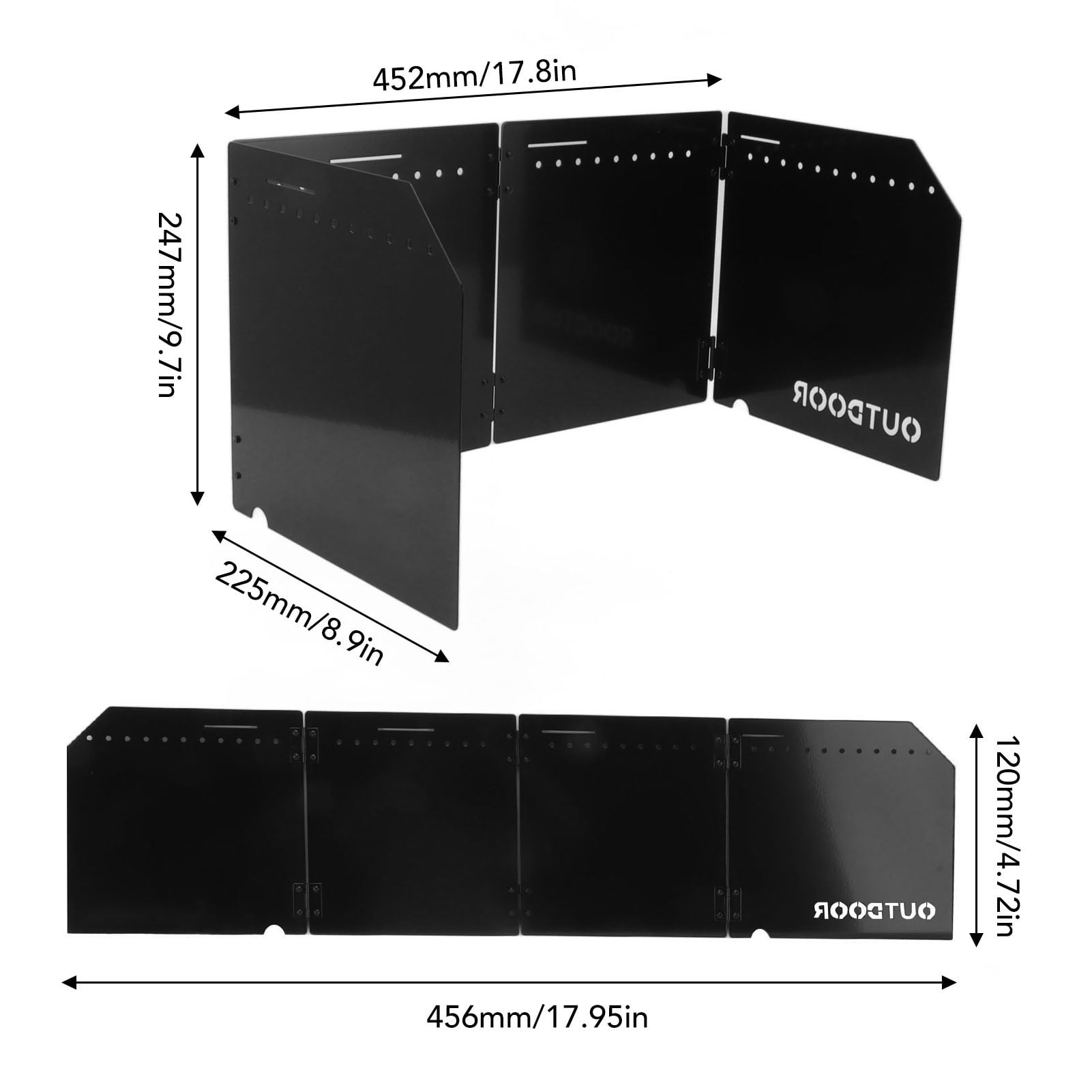 Stove Windshield Folding Outdoor Stove Windscreen Portable 4 Plates
