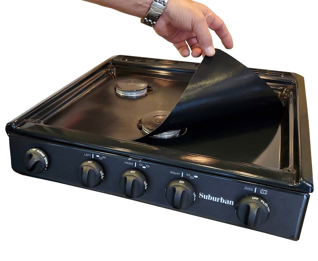 Stove Wrap SWRV400 Stove Cover/Protector & Oven Liner - Precut to fit Suburban Triangle 3 Burner Stoves ONLY - Easy Clean/Heat Resistant - Nonstick/Washable/Reusable/Long Lasting