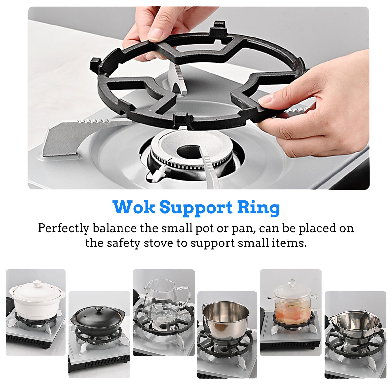 Stove rack 1pc Cast Iron Wok Ring Gas Stove Burner Grate Nonslip Wok Ring for Kitchen