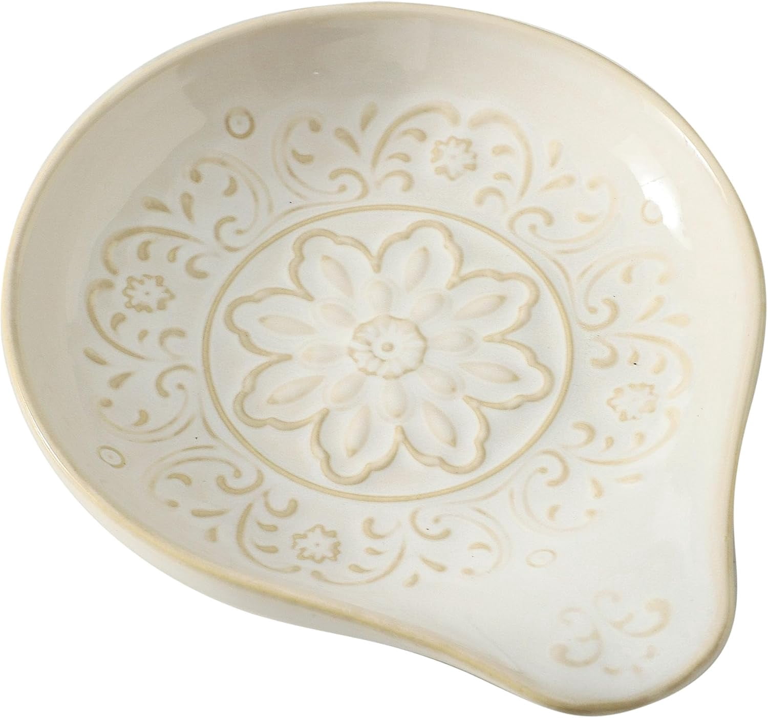 Stove Top Spoon Holder - Glazed White