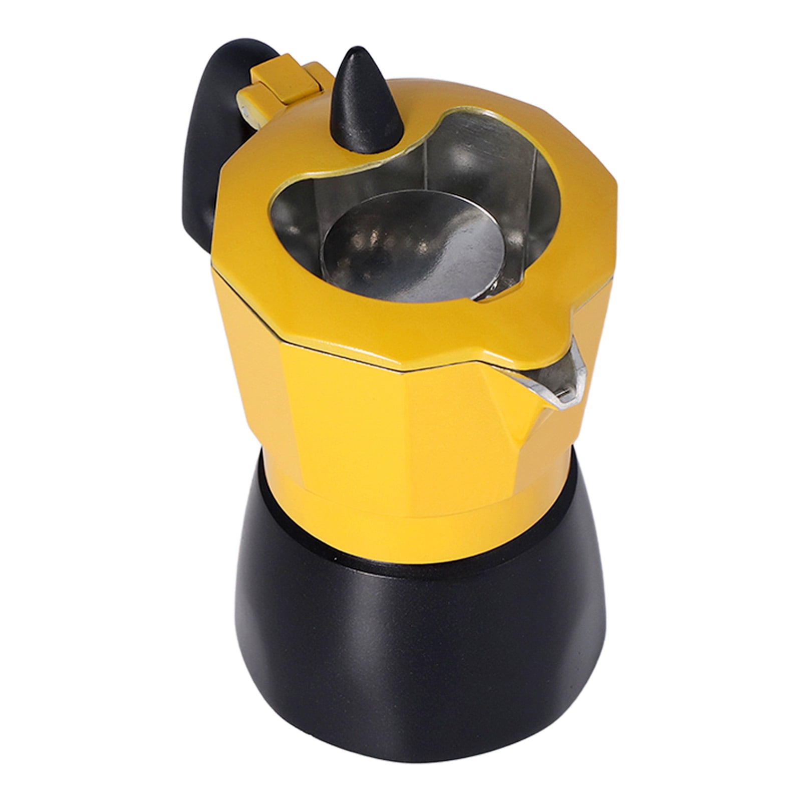 Stovetop Coffee Maker 2 Cups Dual Valve Even Heating Aluminum Body Portable Moka Pot with Clear