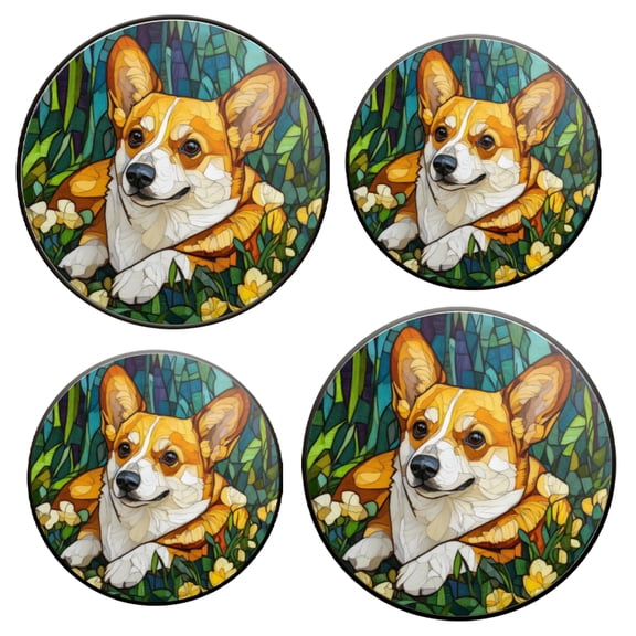 Stovetop Covers for Gas Stove Set of 4 for Range Accessories, Mosaic Style Corgi Gas Stove Top Covers for Expanding Counter Space Stovetop Decor