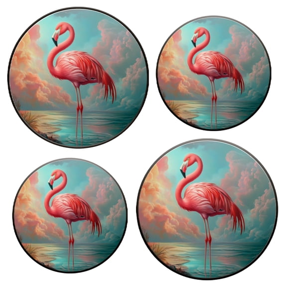 Stovetop Covers for Gas Stove Set of 4 for Range Accessories, Pink Flamingo Stand On Water Edge Gas Stove Top Covers for Expanding Counter Space