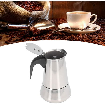 Stovetop Espresso Maker, 2 Cups Portable Stainless Steel Moka Pot, Italian Coffee Maker for Gas, Stovetop