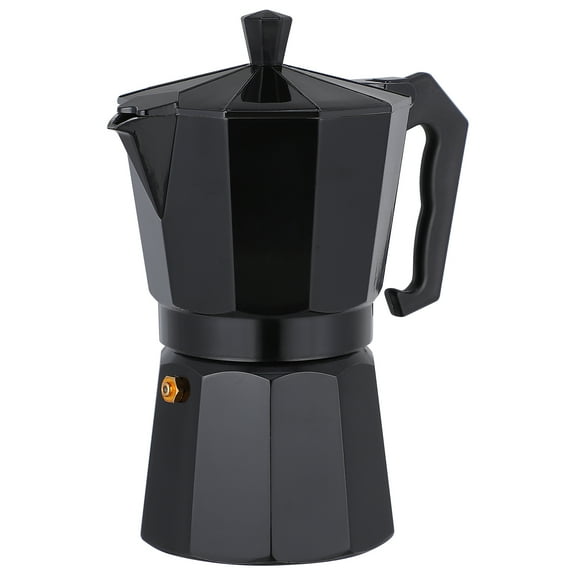 300ml Stovetop Espresso Maker Aluminum Coffee Pot Brewer 6 Cup Black for Rich Coffee