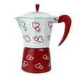 thumbnail image 1 of Stovetop Espresso Maker, Classic Italian Aluminum Espresso Maker, for Home or Office Making Delicious Coffee, Easy to Operate, Heart Pattern Design (7.4Inch), 1 of 7